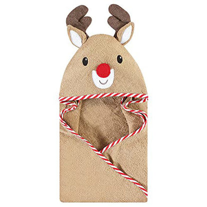 Picture of Hudson Baby Unisex Baby Cotton Animal Face Hooded Towel, Rudolph, One Size