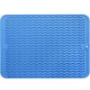 Picture of MicoYang Silicone Dish Drying Mat for Multiple Usage,Easy clean,Eco-friendly,Heat-resistant Silicone Mat for Kitchen Counter or Sink,Refrigerator or Drawer liner Lichen Blue L 16 inches x 12 inches