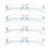 Picture of 4 Pairs Reading Glasses, Blue Light Blocking Glasses, Computer Reading Glasses for Women and Men, Fashion Rectangle Eyewear Frame(4 Clear, +1.00 Magnification)