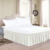 Picture of Biscaynebay Wrap Around Bed Skirts for Queen Beds 15 Inches Drop, Ivory Elastic Dust Ruffles Easy Fit Wrinkle & Fade Resistant Silky Luxurious Fabric Solid Machine Washable