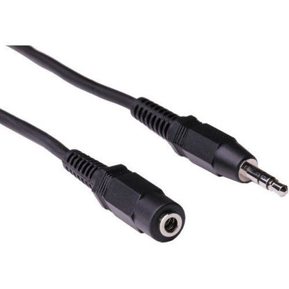 Picture of Pearstone Stereo Mini Male to Stereo Mini Female Cable (Black) - 10'
