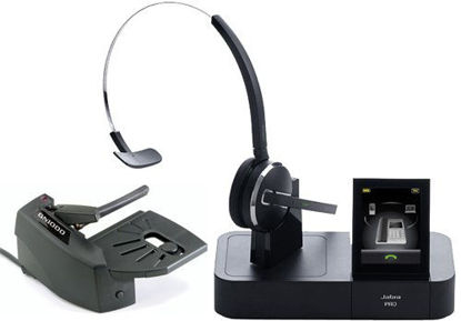 Picture of Jabra PRO 9470 Mono Wireless Headset with Touchscreen for Deskphone, Softphone & Mobile Phone (with Lifter)