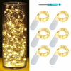 Picture of 6PCS 10ft(3m) LED Starry String Lights 30 Micro LEDs on Silvery Copper Wire,2pcs CR2032 Batteries Required and Included, for DIY Wedding Centerpiece Table Decorations (Warm White)