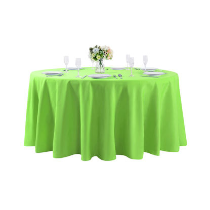 Picture of 132 inch Round Tablecloth Washable Polyester Table Cloth Decorative Table Cover for Wedding Party Dining Banquet（132 inch,Apple Green）