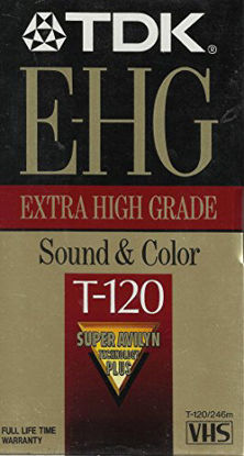 Picture of TDK E-HG (Extra High Grade) Super Avilyn T-120 (6 Hour) VHS Recording Tape - Full Life Time Warranty