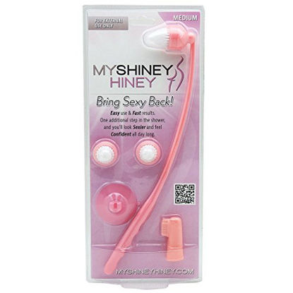 Picture of My Shiney Hiney Medium Bristle Personal Cleansing Brush Set, Pink