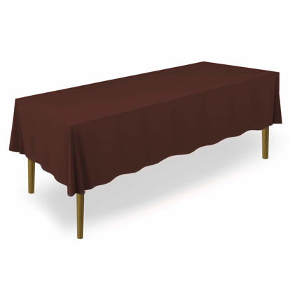 Picture of Lann's Linens - 60" x 126" Premium Tablecloth for Wedding / Banquet / Restaurant - Rectangular Polyester Fabric Table Cloth - Chocolate Brown