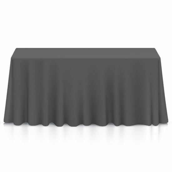 Picture of Lann's Linens - 90" x 132" Premium Tablecloth for Wedding / Banquet / Restaurant - Rectangular Polyester Fabric Table Cloth - Dark Gray