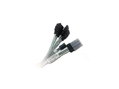 Picture of Supermicro Cable CBL-0097L-03 30AWG 50CM Ipass to 4 SATA with 50cm SB S Retail
