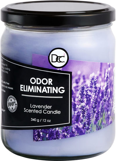 Picture of Lavender Odor Eliminating Highly Fragranced Candle - Eliminates 95% of Pet, Smoke, Food, and Other Smells Quickly - Up to 80 Hour Burn time - 12 Ounce Premium Soy Blend