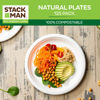 Picture of 100% Compostable 10 Inch Heavy-Duty Plates [125-Pack] Eco-Friendly Disposable White Bagasse Plate, Made of Natural Sugarcane Fibers - 10" Biodegradable Paper Plates by Stack Man