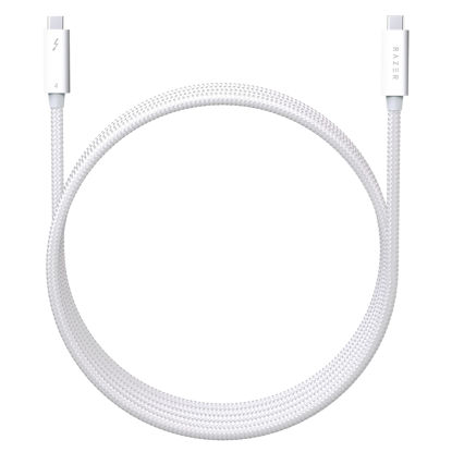 Picture of Razer Thunderbolt 4 Cable (0.8m / 2.5ft): Up to 40 Gigabits Per Second - Up to 8K Resolutions  - Up to 100W Charging - Compatible with Windows PC/Mac/Thunderbolt 3 Devices - White
