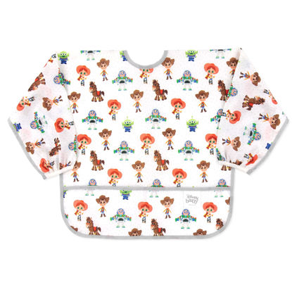 Picture of Bumkins Sleeved Bib Baby Bib, Toddler Bib, Smock, Waterproof Fabric, Fits Ages 6-24 Months - Disney Toy Story