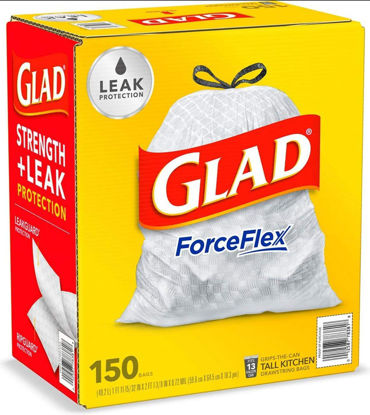 Picture of Glad Drawstring Tall Kitchen Trash Bags, 150 Count
