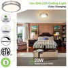 Picture of 13 inch Flush Mount LED Ceiling Light Fixture, 2700K/3000K/3500K/4000K/5000K Adjustable Ceiling Lights, Brushed Nickel Saturn Dimmable Lighting for Hallway Bathroom Kitchen or Stairwell, ETL Listed