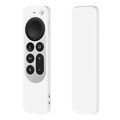 Picture of Remote Cover Case Replacement for New Apple 4k TV Series 6 Generation / 6th Gen 2021 Siri Voice Remote Control, White Silicone Case with Lanyard - LEFXMOPHY