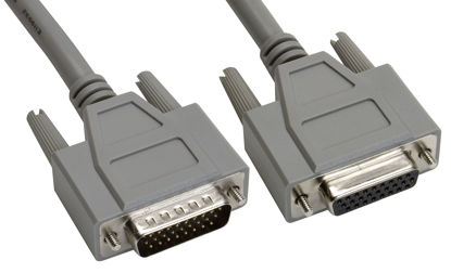 Picture of Amphenol CS-DSDHD26MF0-010 26-Pin HD26 Deluxe D-Sub Cable, Shielded, Male/Female, 10', Gray