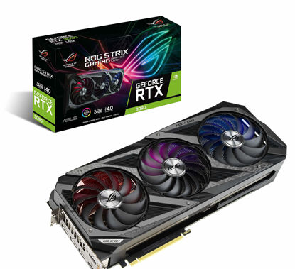 Picture of ASUS ROG STRIX NVIDIA GeForce RTX 3090 Gaming Graphics Card- PCIe 4.0, 24GB GDDR6X, HDMI 2.1, DisplayPort 1.4a, Axial-Tech Fan Design, 2.9-Slot