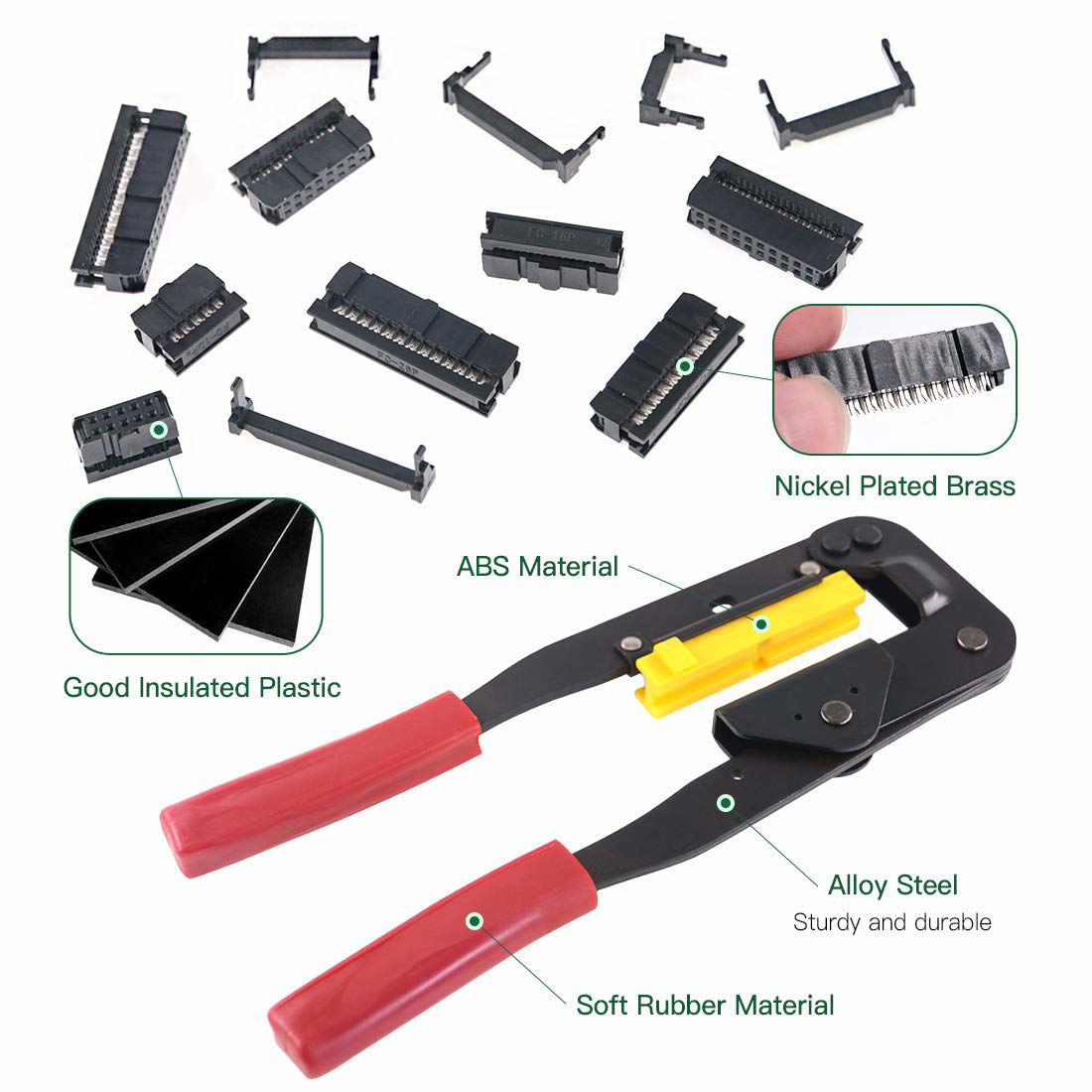 GetUSCart Keadic 49 Pieces FC10 16 20 26 Pin Female Header IDC Cable