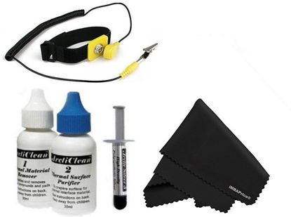 Picture of Arctic Silver 5 (Anti-Static Kit) - 3.5 Grams with ArctiClean 60 ML Combo Kit + Microfiber (7" X 6") Cleaning Cloth + Anti Static Wrist Strap