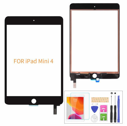 Picture of A-MIND For IPad Mini 4 A1538 A1550 Touch Screen Replacement（Not LCD,NO Home Button） With Screen Protector+Repair Tools(Black)