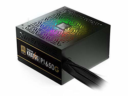 Picture of ZEUS GAMDIAS RGB Gaming PC Power Supply 650W 80 Plus Gold Certified 650 Watt PSU for Computers and Desktops with Active PFC