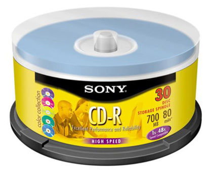 Picture of Sony 30CDQ80RSX Color Mix CD-R (30 Pack Spindle) (Discontinued by Manufacturer)