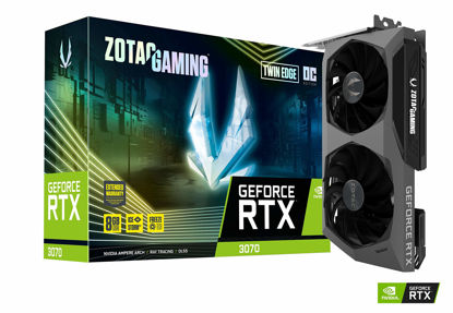 Picture of ZOTAC Gaming GeForce RTX 3070 Twin Edge OC Low Hash Rate 8GB GDDR6 256-bit 14 Gbps PCIE 4.0 Graphics Card, IceStorm 2.0 Advanced Cooling, White LED Logo Lighting, ZT-A30700H-10PLHR