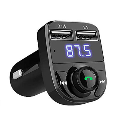 Picture of Wireless Bluetooth FM Transmitter for Car: FM Radio Adapter Support Hands-Free Calling/USB Flash Drive MP3 Music Player/2 USB Ports Charger