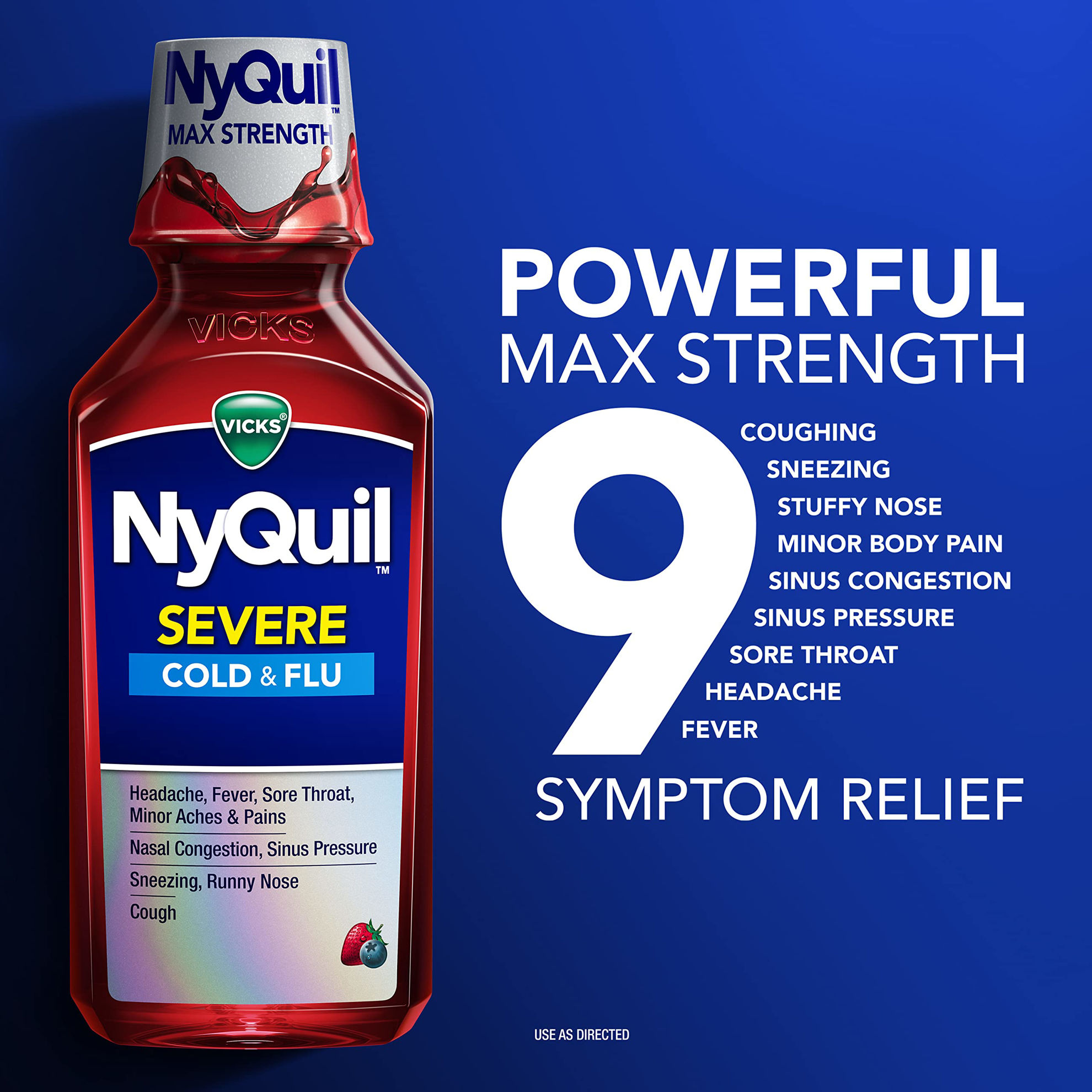 GetUSCart Vicks NyQuil SEVERE Cold and Flu Relief Liquid Berry