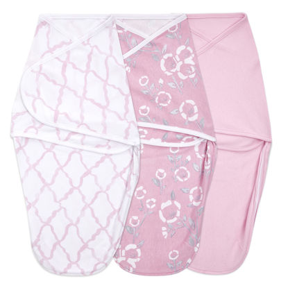 Picture of aden + anais Essentials Easy Wrap Swaddle, Cotton Knit Baby Wrap, Newborn Wearable Swaddle Sleep Sack, 3 Pack, Stencil, 0-3 Months