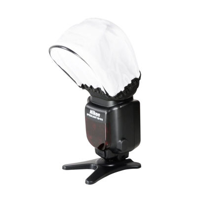 Picture of Foto&Tech Soft Mini Flash Bounce Diffuser Cap Compatible with Speedlight Nikon SB-900, SB-800, SB-910,Canon 580EX II, 600EX-RT,430EX II, Pentax AF-360FGZII, Olympus FL-600R, Panasonic DMW-FL360L