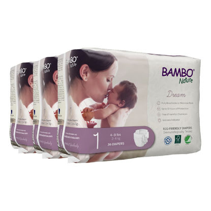 Picture of Bambo Nature Premium Eco-Friendly Baby Diapers (Sizes 1 to 6 Available), Size 1, 108 Count