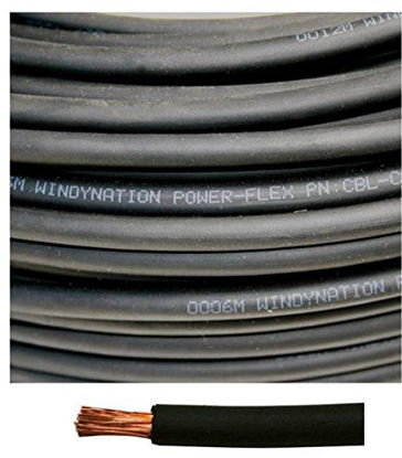 Picture of 2/0 Gauge 2/0 AWG 15 Feet Black Welding Battery Pure Copper Flexible Cable Wire - Car, Inverter, RV, Solar