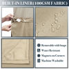 Picture of Extra Long Waffle Weave Shower Curtain with Snap-in Fabric Liner Set, 12 Hooks Included - 71" x 84", Hotel Style, Mesh Top Window, Machine Washable & Water-Repellent - 71x84, Linen