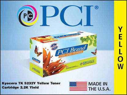 Picture of PCI Brand Compatible Toner Cartridge Replacement for Kyocera TK-5232Y Yellow Toner Cartridge 2.2K Yield