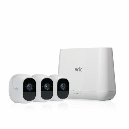 Picture of Arlo (VMS4330P-100NAS) Pro 2 - Wireless Home Security Camera System with Siren, Rechargeable, Night vision, Indoor/Outdoor, 1080p, 2-Way Audio, Wall Mount, Cloud Storage Included, 3 Camera Kit