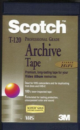Picture of Scotch T-120 Professional Grade Archive VHS Hi-Fi Video Tape