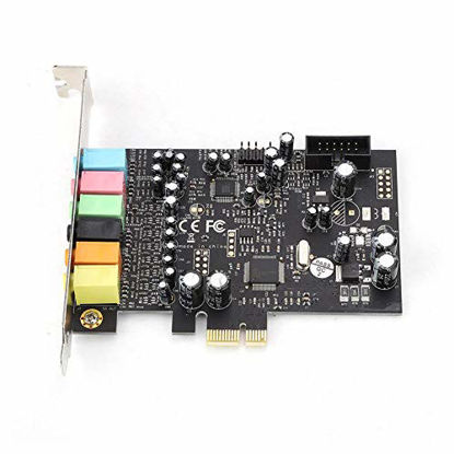 Picture of Jimfoty PCI-E 7.1 Internal Surround PCI Sound Card, Black Full Duplex Mixing Sound Card, for Video Playback/Play Games