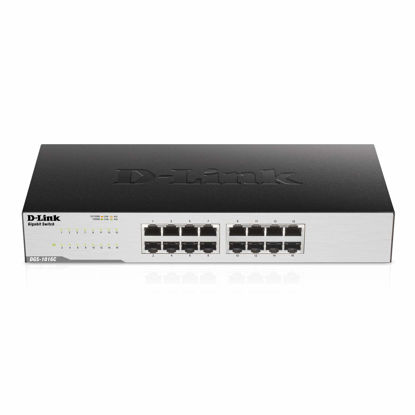 Picture of D-Link Ethernet Switch, 16 Port Gigabit Unmanaged Network Internet Hub Desktop Rackmount, Plug N Play (DGS-1016C)