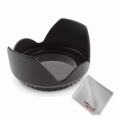 Picture of Zeikos 52MM Tulip Flower Lens Hood for Nikon, Canon, Sony, Sigma and Tamron Lenses, Comes with a Miracle Fiber Microfiber Cloth