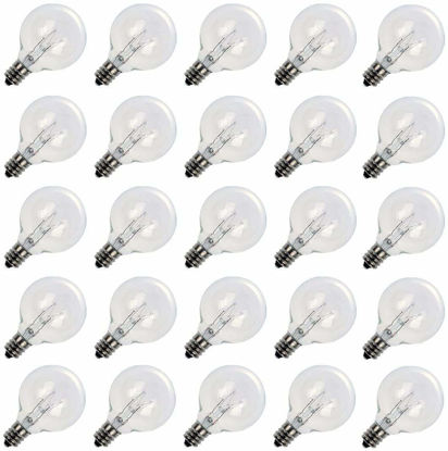 Picture of G40 Replacement Light Bulbs 5W Clear Globe Bulb fits E12 C7 Candelabra Screw Base Sockets, 1.5 Inch Dimmable Light Bulbs for Indoor Outdoor Patio Decor, Pack of 50