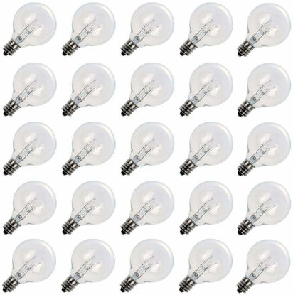 Picture of G40 Replacement Light Bulbs 5W Clear Globe Bulb fits E12 C7 Candelabra Screw Base Sockets, 1.5 Inch Dimmable Light Bulbs for Indoor Outdoor Patio Decor, Pack of 50