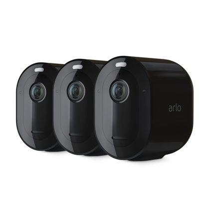 Picture of Arlo Pro 4 Spotlight Camera - 3 Pack - Wireless Security, 2K Video & HDR, Color Night Vision, 2 Way Audio, Wire-Free, Direct to WiFi No Hub Needed, Black - VMC4350B (Renewed)