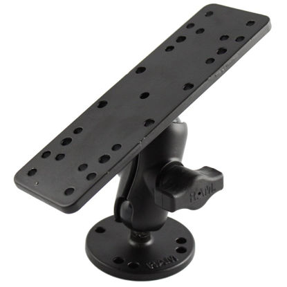 Picture of RAM MOUNTS (RAM-B-111U-A 1" Diameter Ball Mount with Short Double Socket Arm, 6.25" X 2" Rectangle Base & 2.5" Round Base (Amps Hole Pattern)