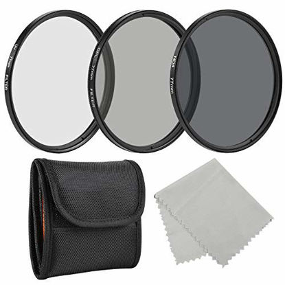 Picture of BELONGME Photo Professional Photography Filter Kit 77MM (UV, CPL Polarizer, Neutral Density ND4) for Camera Lens with 77MM Filter Thread + Filter Pouch
