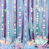 Picture of PartyWoo Crepe Paper Streamers 6 Rolls 492ft, Pack of Peach, Purple, Light Pink and Pastel Blue Party Streamers for Mermaid Birthday Decorations, Mermaid Party Decorations (1.8 Inch x 82 Ft/Roll)