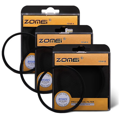 Picture of Zomei 62mm Star-Effect Cross Starburst Twinkle Lens + 4 Points Star Filter + 6 Points Star Filter + 8 Points Star Filter Set for Canon Nikon