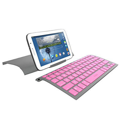 Picture of ZAGGkeys Case with Universal Wireless Keyboard for All Bluetooth Smartphones and Tablets - Charcoal/Hot Pink
