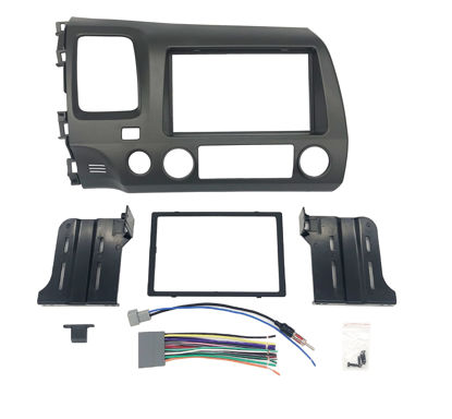 Picture of Earth Taupe Aftermarket Radio Stereo Double Din Install/Installation Dash Kit with Wiring Harness and Antenna Adapter Compatible with Honda Civic 2006 2007 2008 2009 2010 2011